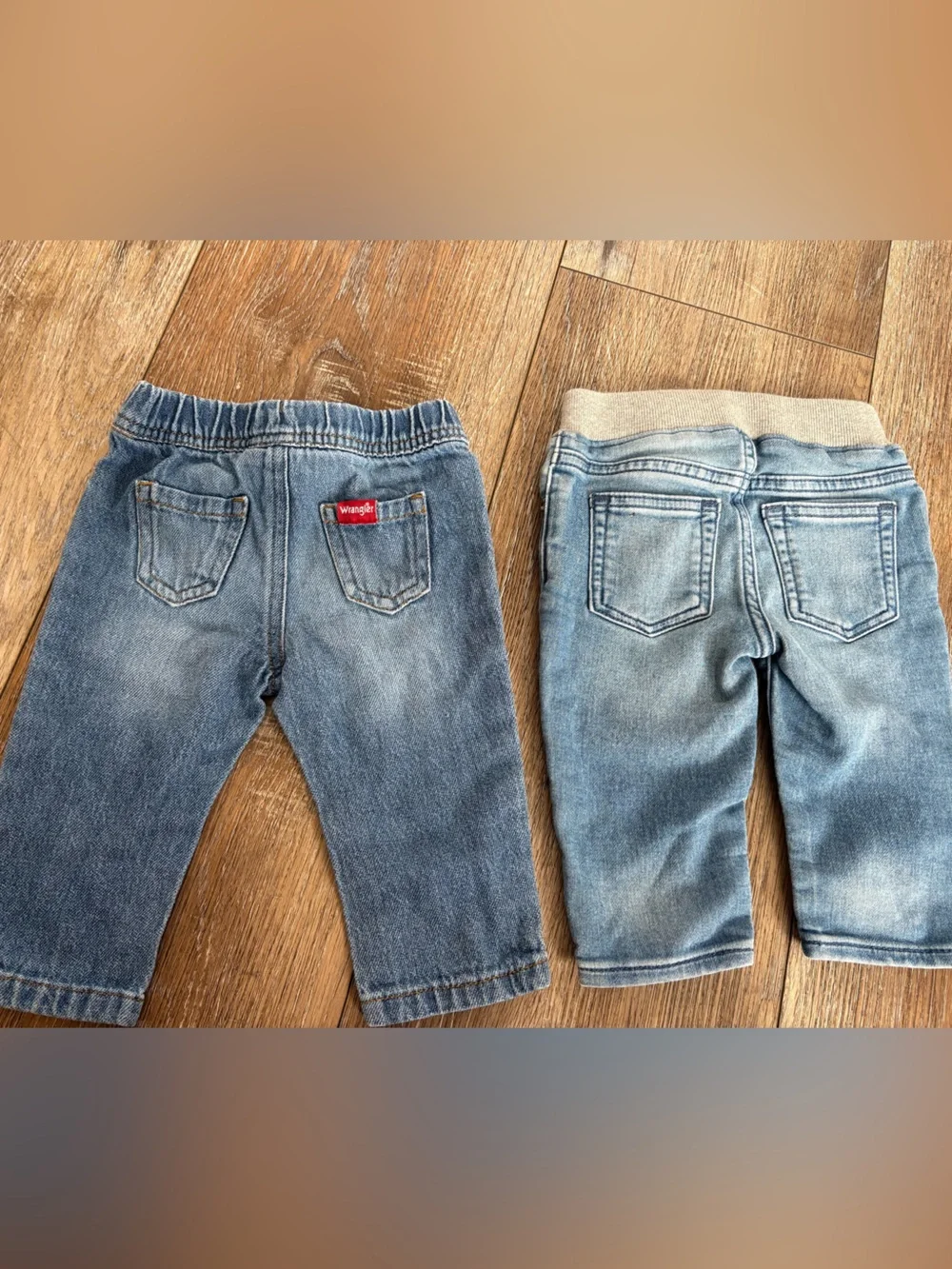 Wrangler baby gap Light and Medium Blue Denim Pull-On Jeans Duo